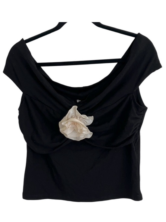 Reformation Tops - Reformation Black Emerald Knit Top with Floral Applique NWT Large